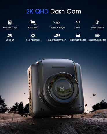 Avylet 2K Dashcam Wi-Fi, Mini Autokamera mit APP,170° Weitwinkel, Nachtsicht, 24h Parkmonitoring