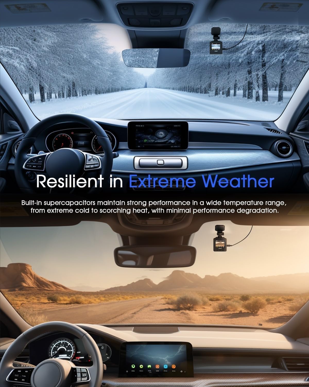 Avylet 2K Dashcam Wi-Fi, Mini Autokamera mit APP,170° Weitwinkel, Nachtsicht, 24h Parkmonitoring