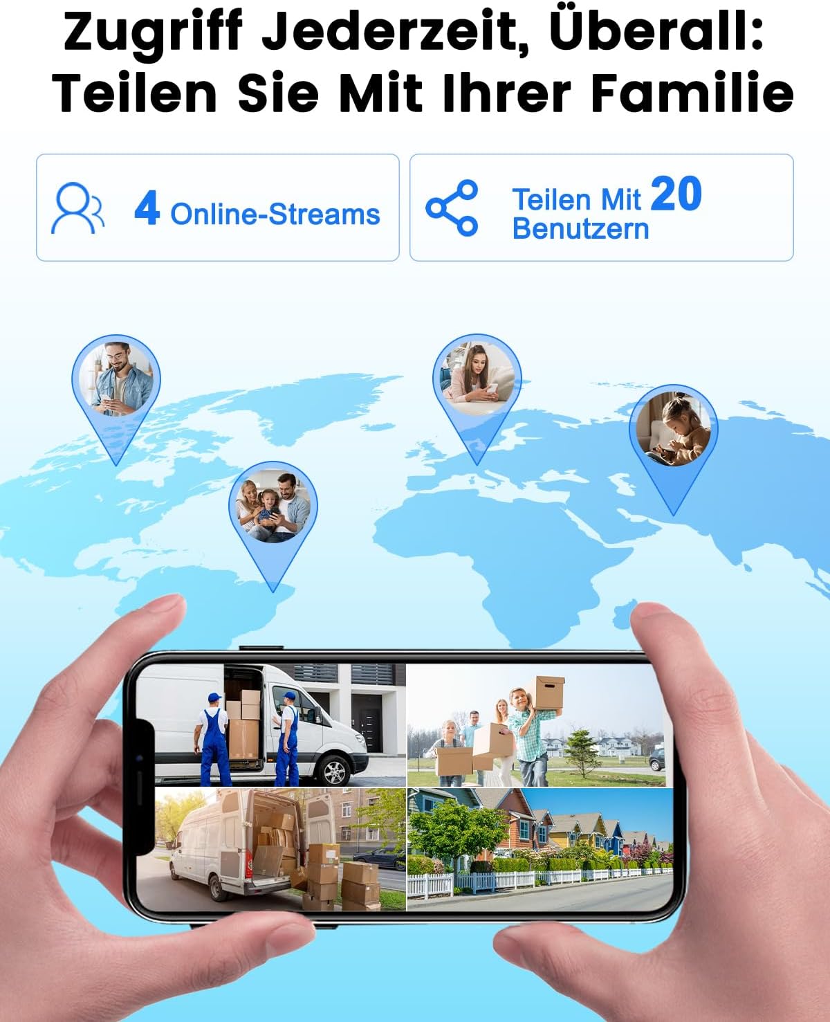Bextgoo 2K Türspion Kamera WLAN mit 32GB Speicherkarte,4,3 Zoll 8000mAh Akku App-Alarm