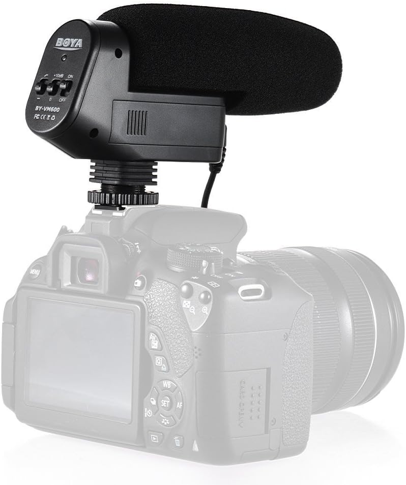 BOYA BY-VM600 Nierencharakteristik-Kondensator-Mikrofon, 3,5 mm, für Canon, Nikon, Sony, Pentax, DLSR-Kamera