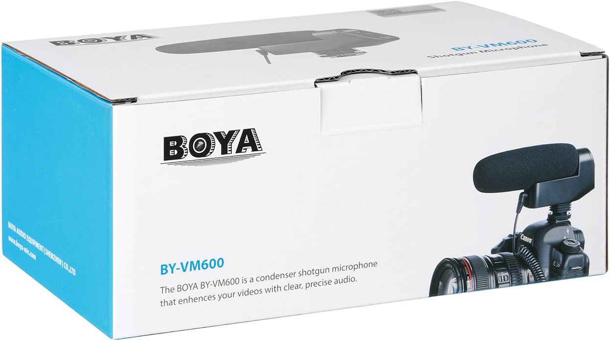 BOYA BY-VM600 Nierencharakteristik-Kondensator-Mikrofon, 3,5 mm, für Canon, Nikon, Sony, Pentax, DLSR-Kamera