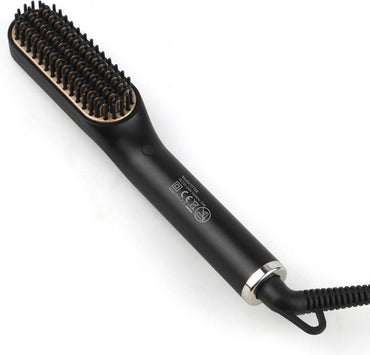 Barabasnono 2 in 1 Bartglätter für Männer Glatthaarbürste Keramik Schwarz