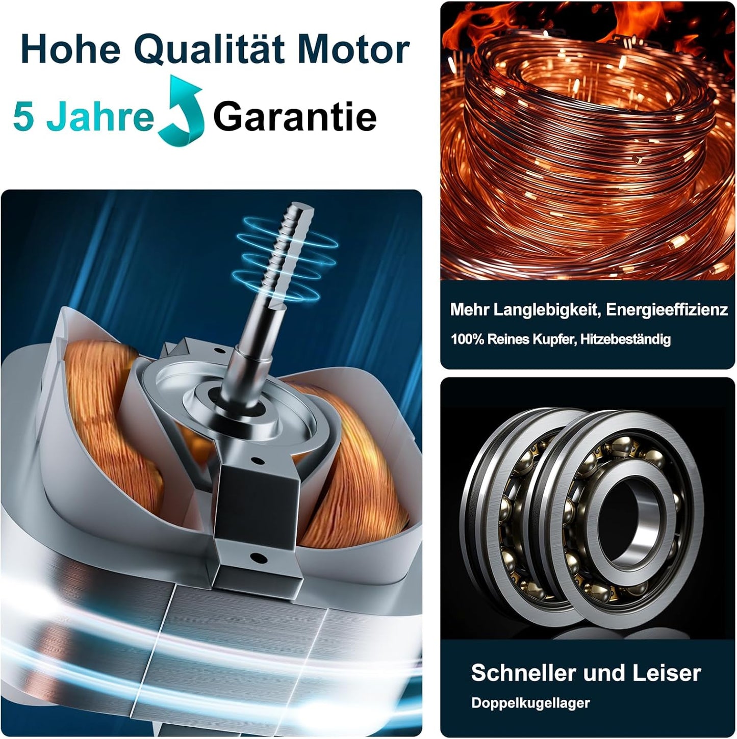 Badlüfter 100mm, 12W Leiser Abluftventilator, 130m³/h Starker Lüftung Wandventilator