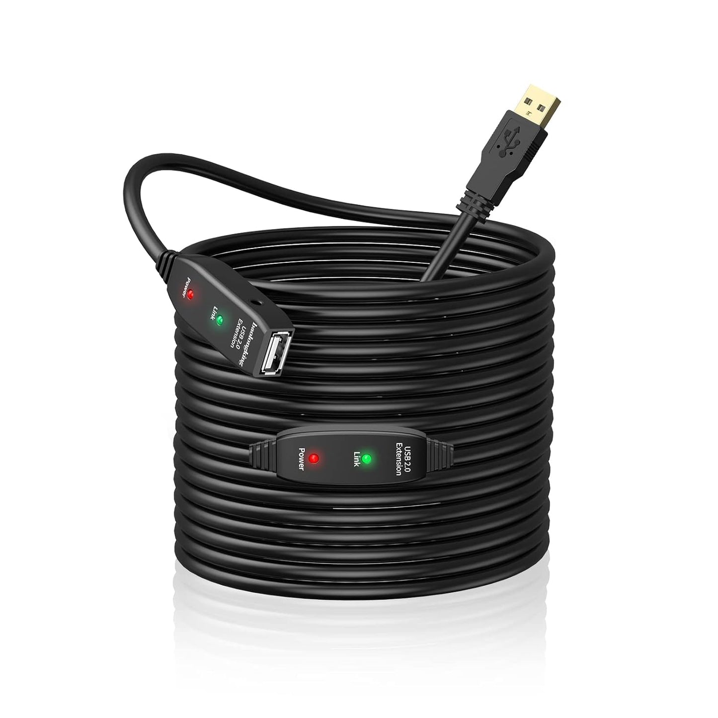 baolongking USB-Verlängerungskabel,aktiver Repeater-A-Stecker auf A-Buchse, lange Kabel mit Signalverstärker (30M)