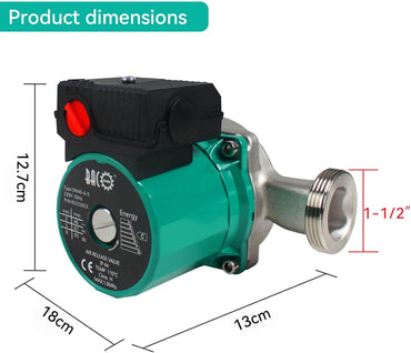 BACOENG Edelstahl Umwälzpumpe Heizungspumpe RS 25/6-180 Zirkulationspumpe für Zentralheizung 220V/ 50 Hz