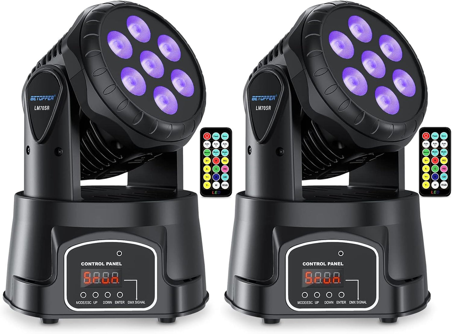 BETOPPER Moving Head LM70SR Bühnenlicht LED 7x8W DMX RGBW(2 stück)