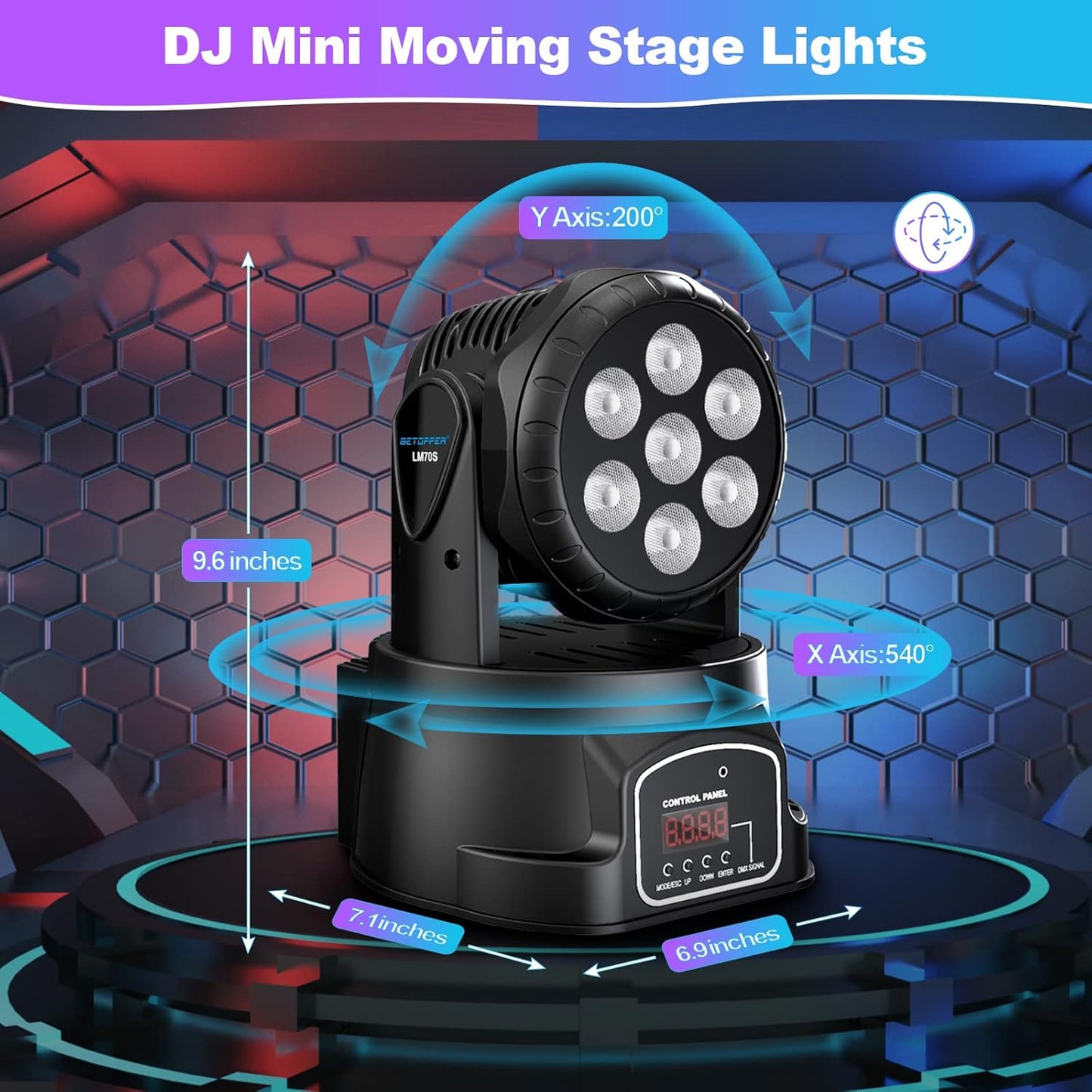 BETOPPER Moving Head LM70SR Bühnenlicht LED 7x8W DMX RGBW(2 stück)