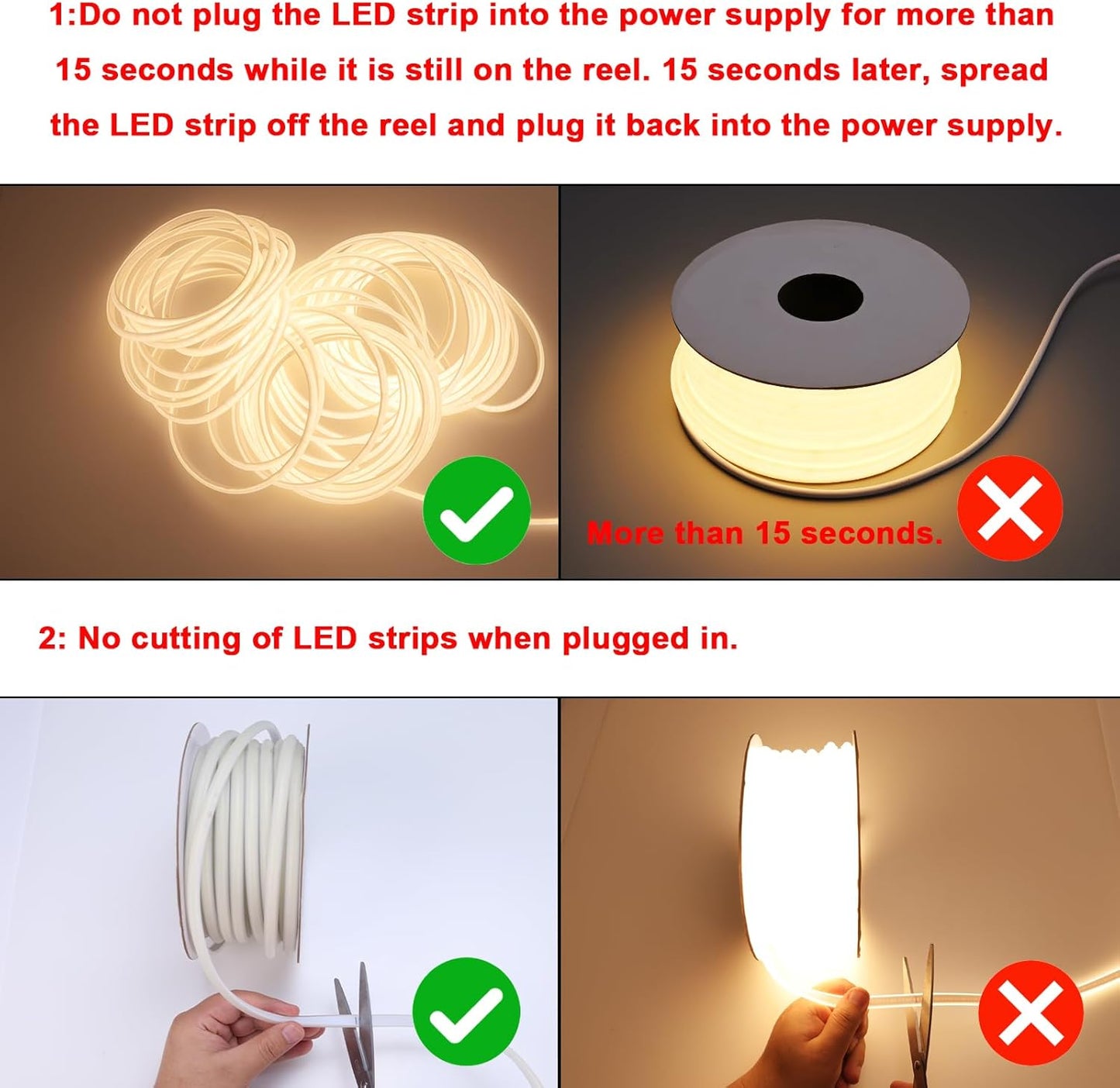 BENLUN AC 220V COB LED Streifen Aussenbereich 20M, 3000K Warmweiß LED Strip