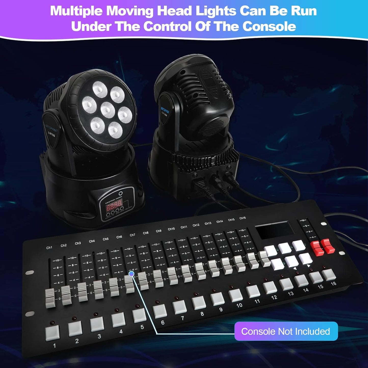 BETOPPER Moving Head LM70SR Bühnenlicht LED 7x8W DMX RGBW(2 stück)