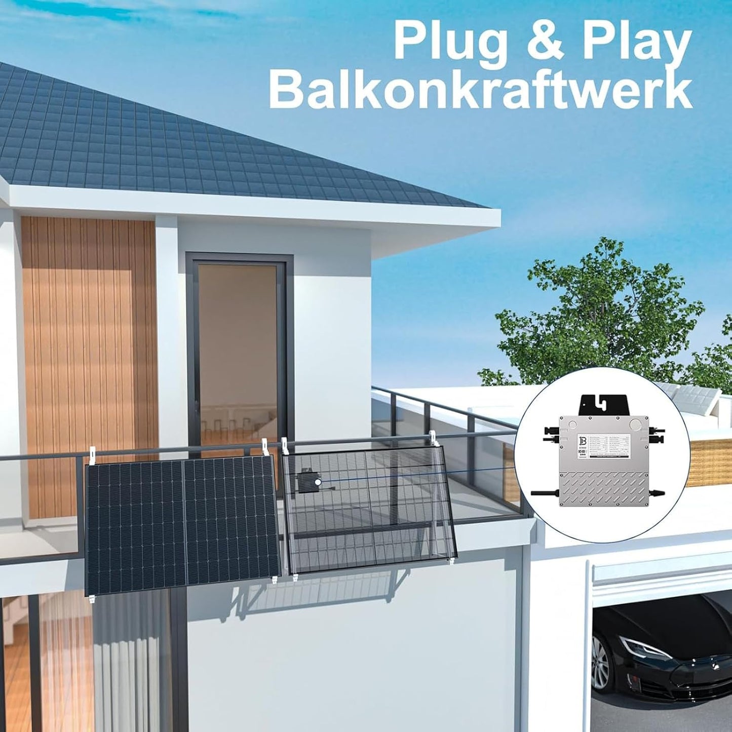 BENY Solar-Mikro-Wechselrichter 800 W, Wechselrichter mit dem Stromnetz,WLAN App