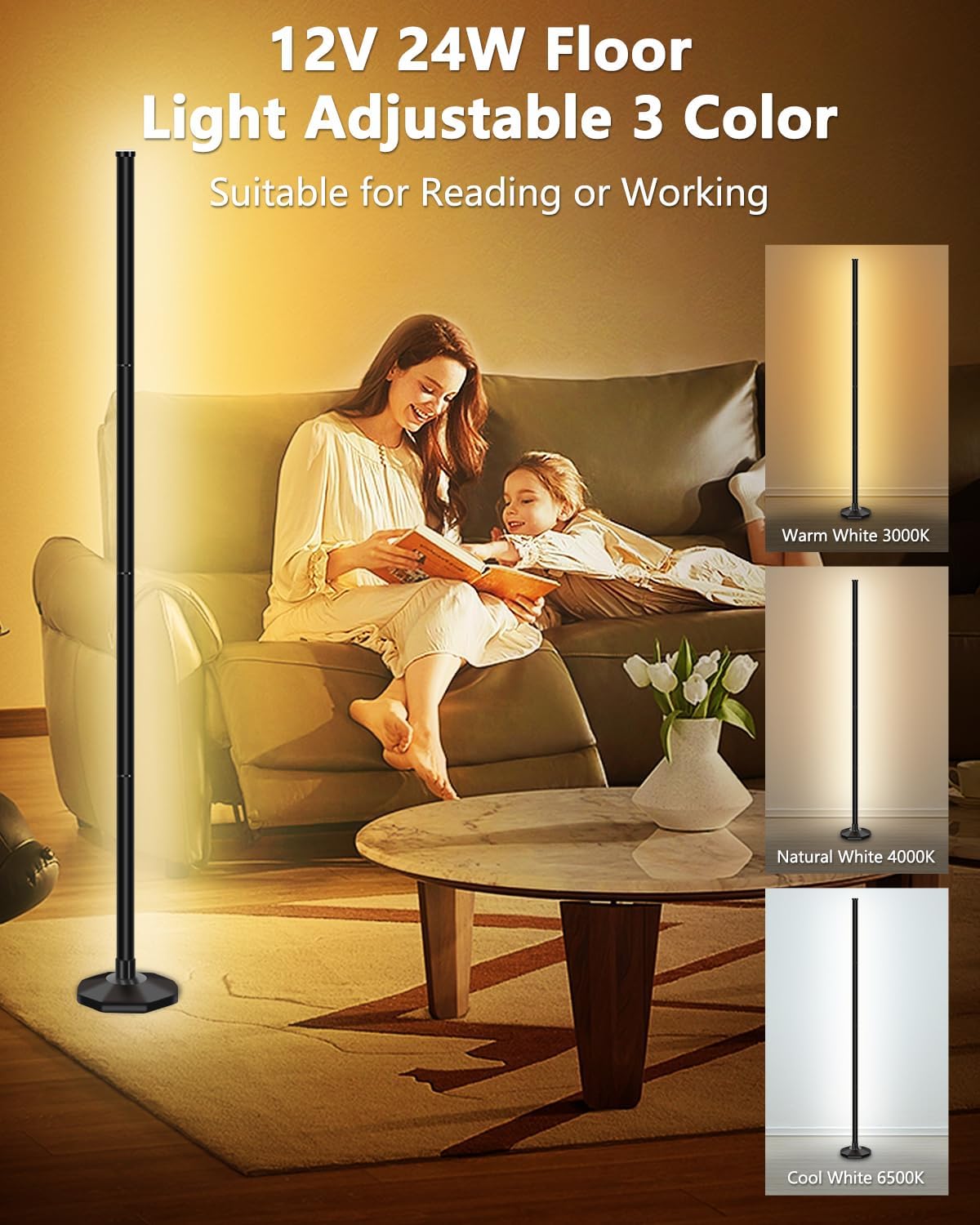 Bowfar LED Stehlampe, 165cm RGBIC Dimmbar mit Fernbedienung&APP