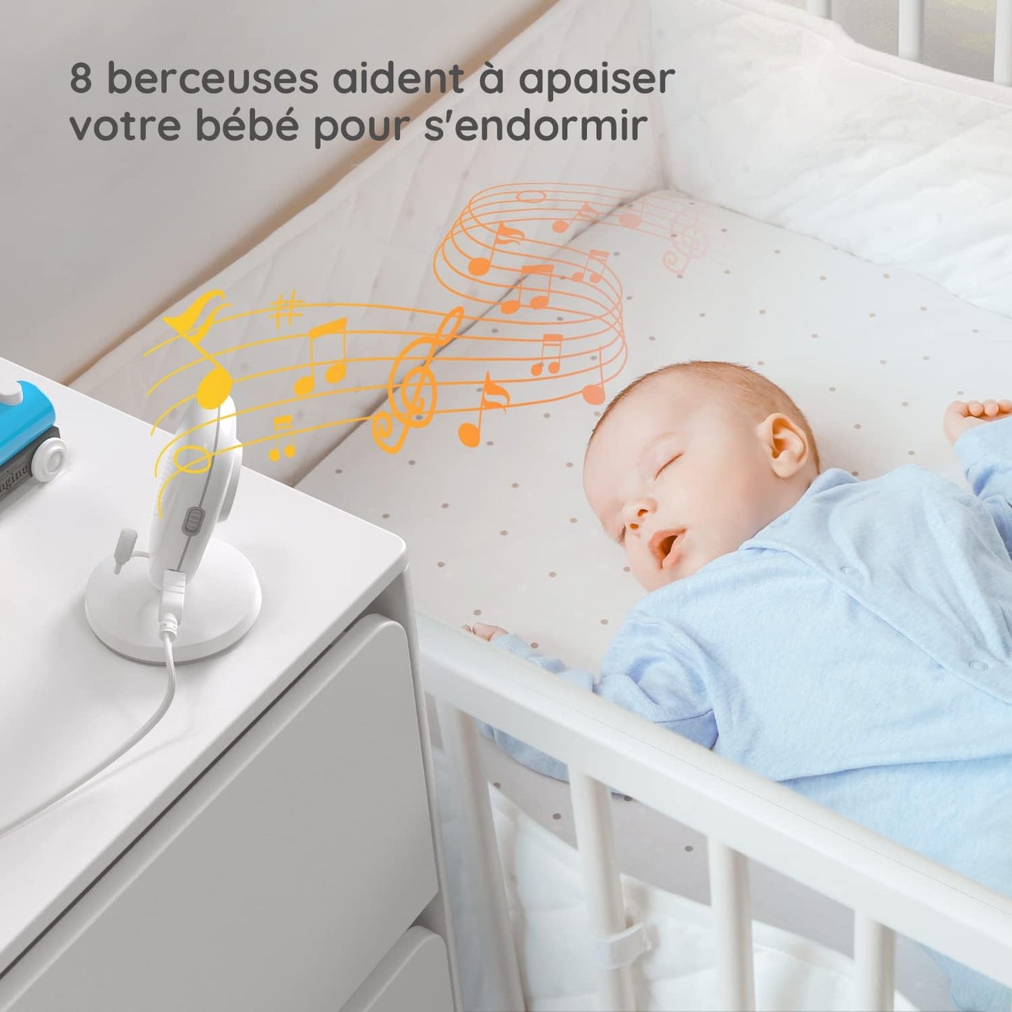BOIFUN Babyphone mit Kamera, VOX Babyfon, Nachtsicht Baby, Wecker, Temperaturüberwachung, Video Überwachung mit 3.2" Digital LCD Bildschirm Wireless,Gegensprechfunktion, Wiederaufladbar, 240p