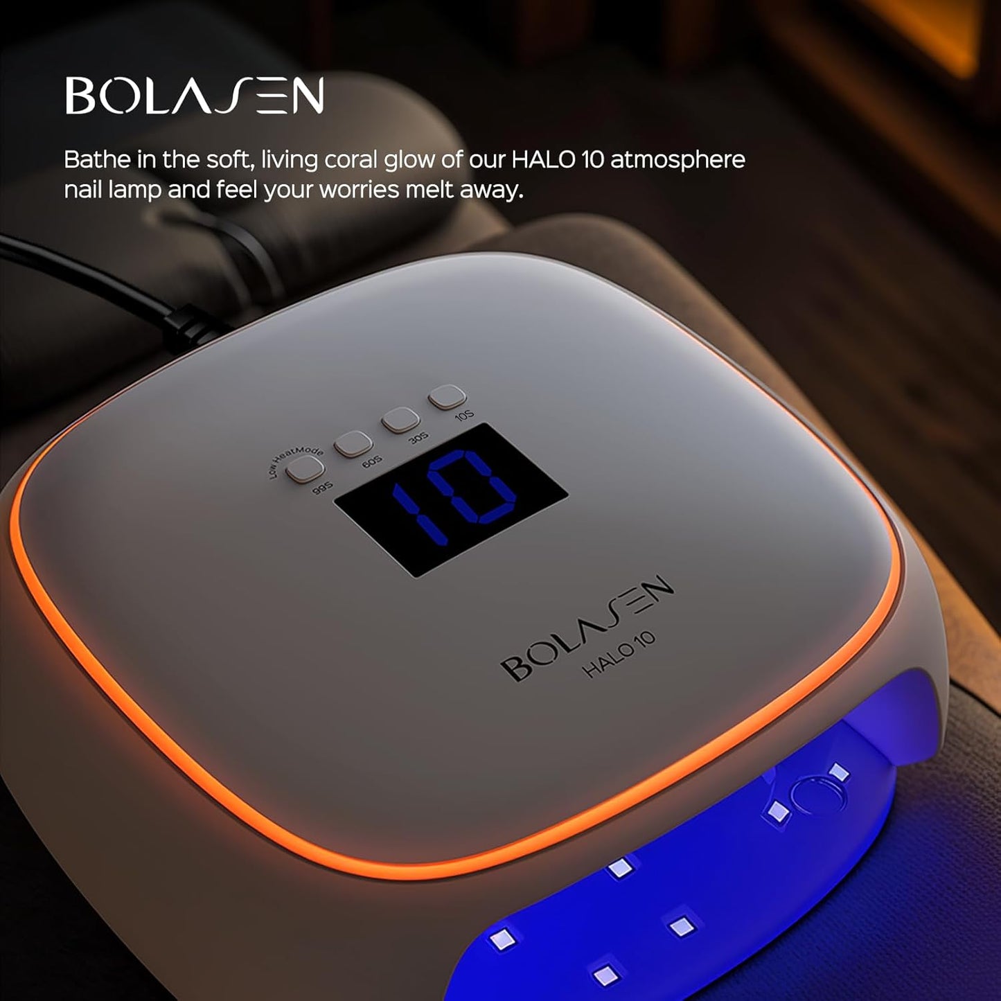 BOLASEN UV Lampe für Gelnägel, 60W mit Keramtechnik,Metallfuß & Licht Atmen