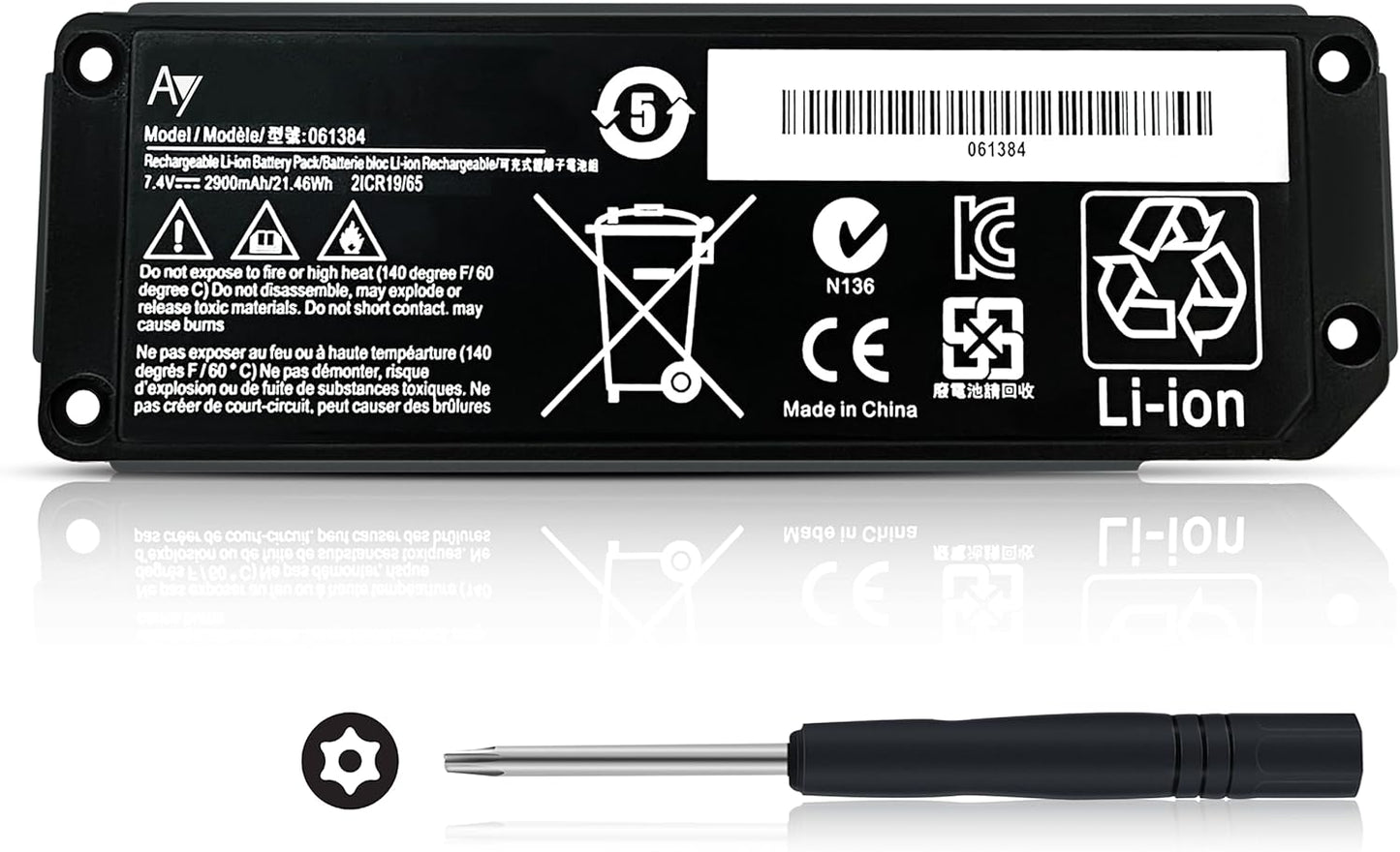 BOWEIRUI 061384 Lautsprecher-Akku NUR passend für Soundlink Mini I One, SoundLink Mini Bluetooth-Lautsprecher One Series/Soundlink 061385 061386 063404 063287 (7,4 V 17 Wh 2230 mAh)