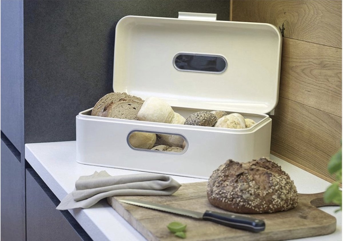 MVPower Brotkasten mit Sichtfenster Metall Brotbox Brotdose mit Luftzirkulation 42x23x16 cm