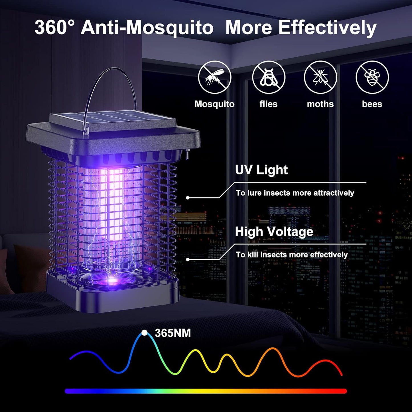 Bug Zapper EM02 Moskito Zapper mit Hochleistungs-4200V Elektrisch, Fliegenfallen