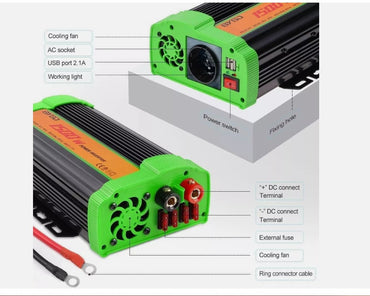 BYGD Wechselrichter Stromwandler | 12V zu 220V 230V 1500W