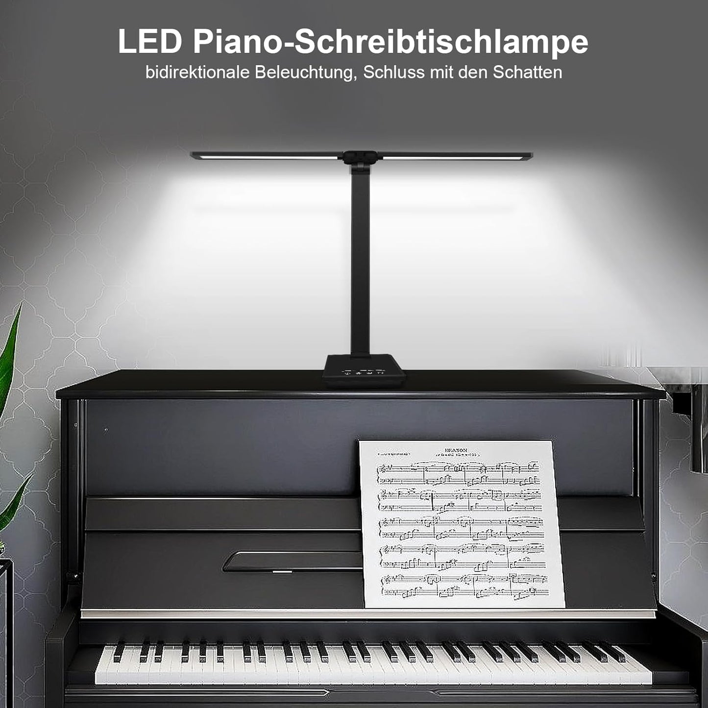 bybule Doppelkopf Schreibtischlampe LED,Tischlampe 5 Farb und 5 Helligkeitsstufenn Touch Control