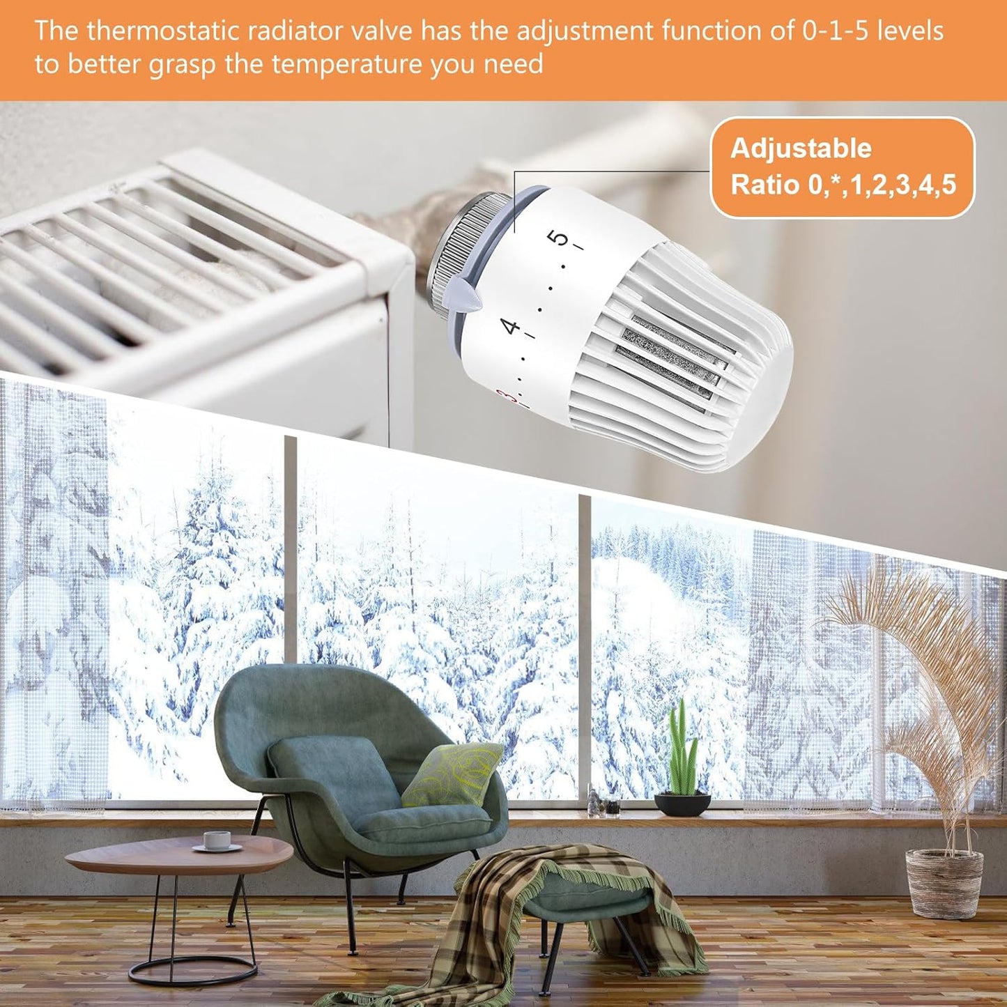 Heizungsthermostat Heizkörperthermostat Thermostatkopf Heizungsregler 4 Stück