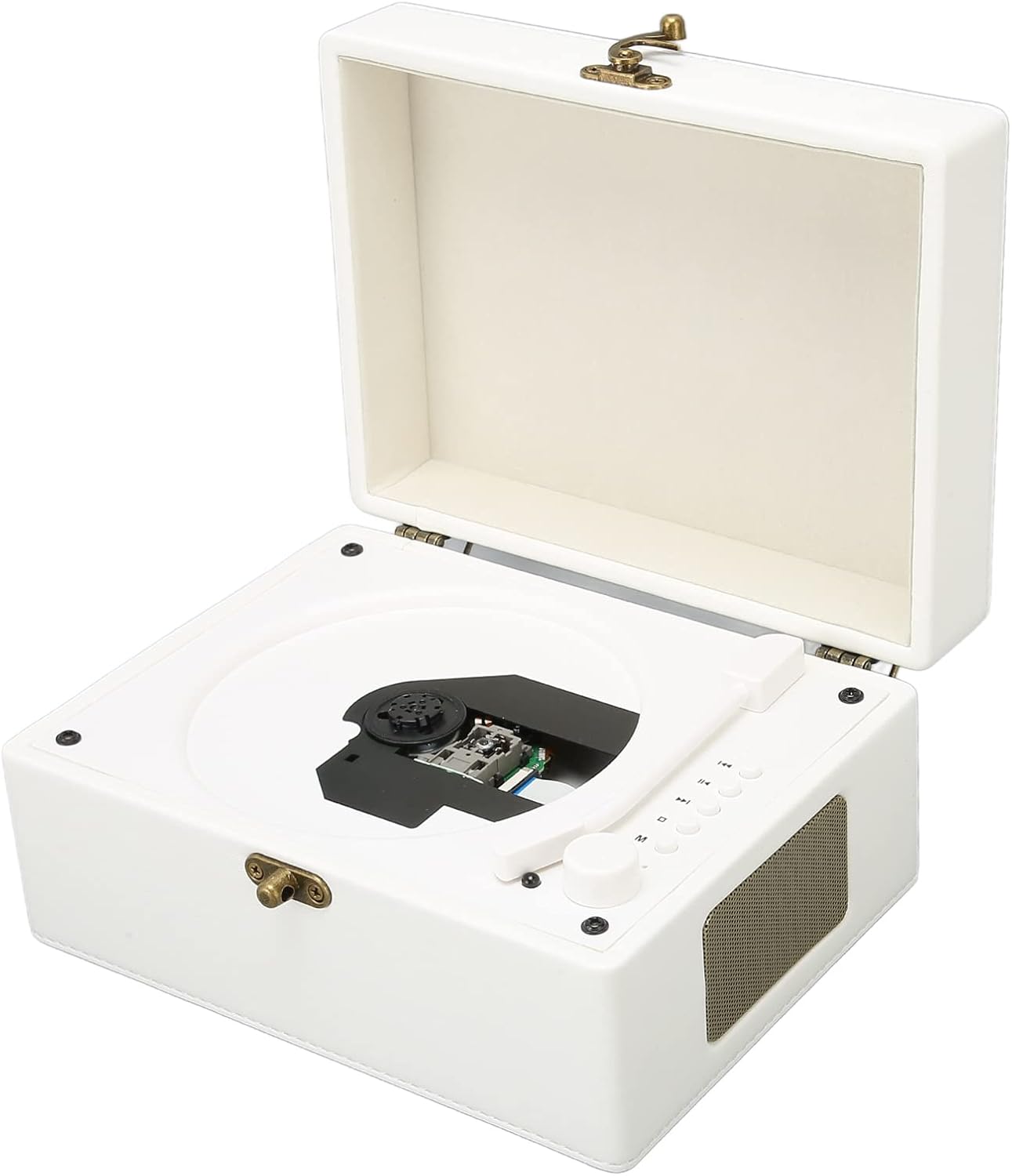Tragbarer CD-Player,Plattenspieler mit Stereo-Sound mit zwei Lautsprechern, (weiß)