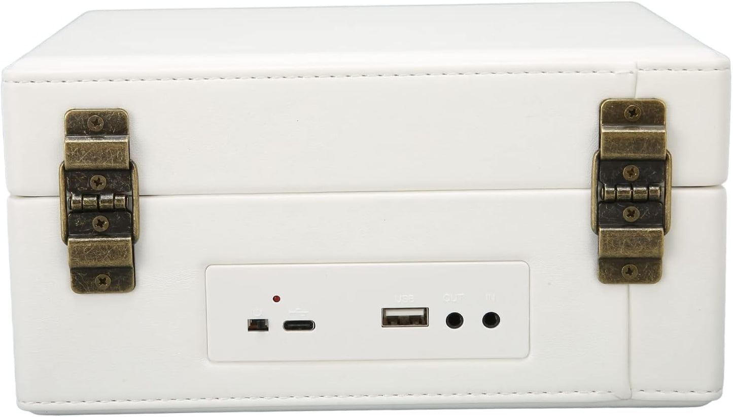 Tragbarer CD-Player,Plattenspieler mit Stereo-Sound mit zwei Lautsprechern, (weiß)