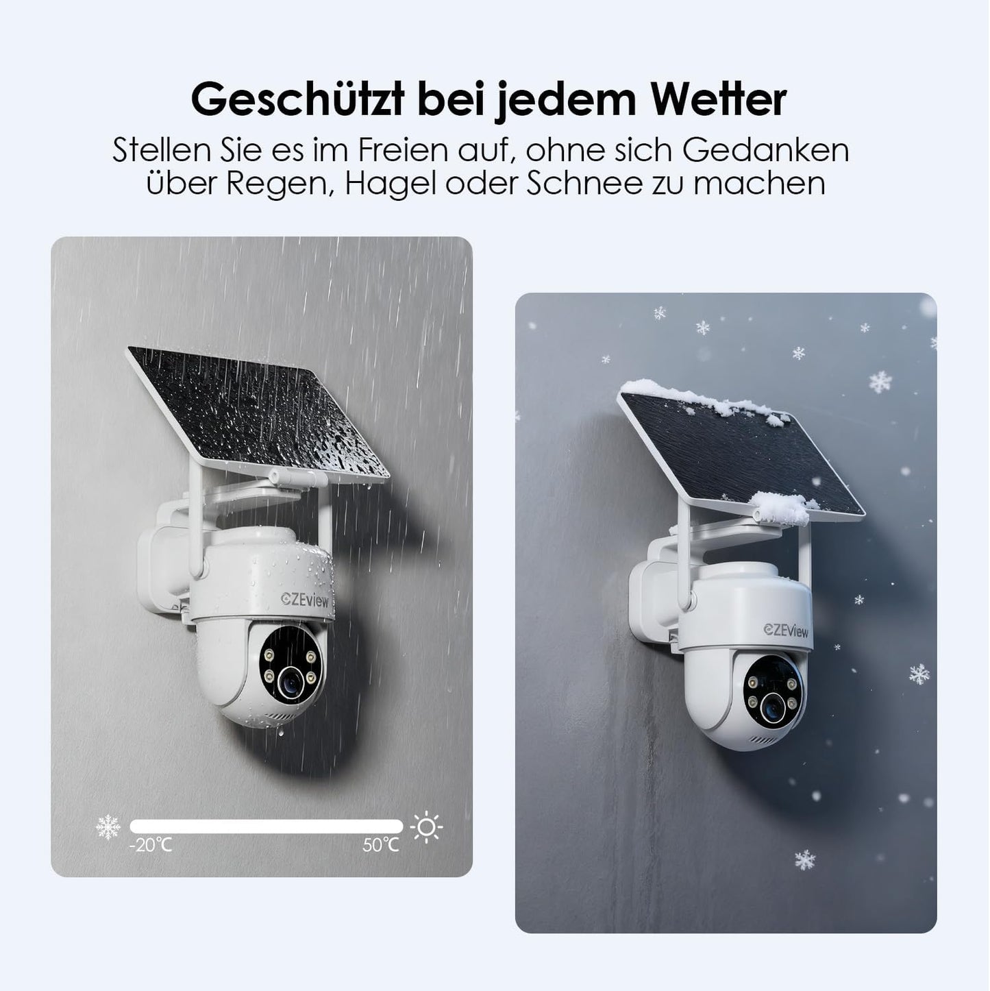 CZEview 2K Überwachungskamera Aussen Akku Solar, 360° PTZ ,Kabellos,2.4GHz