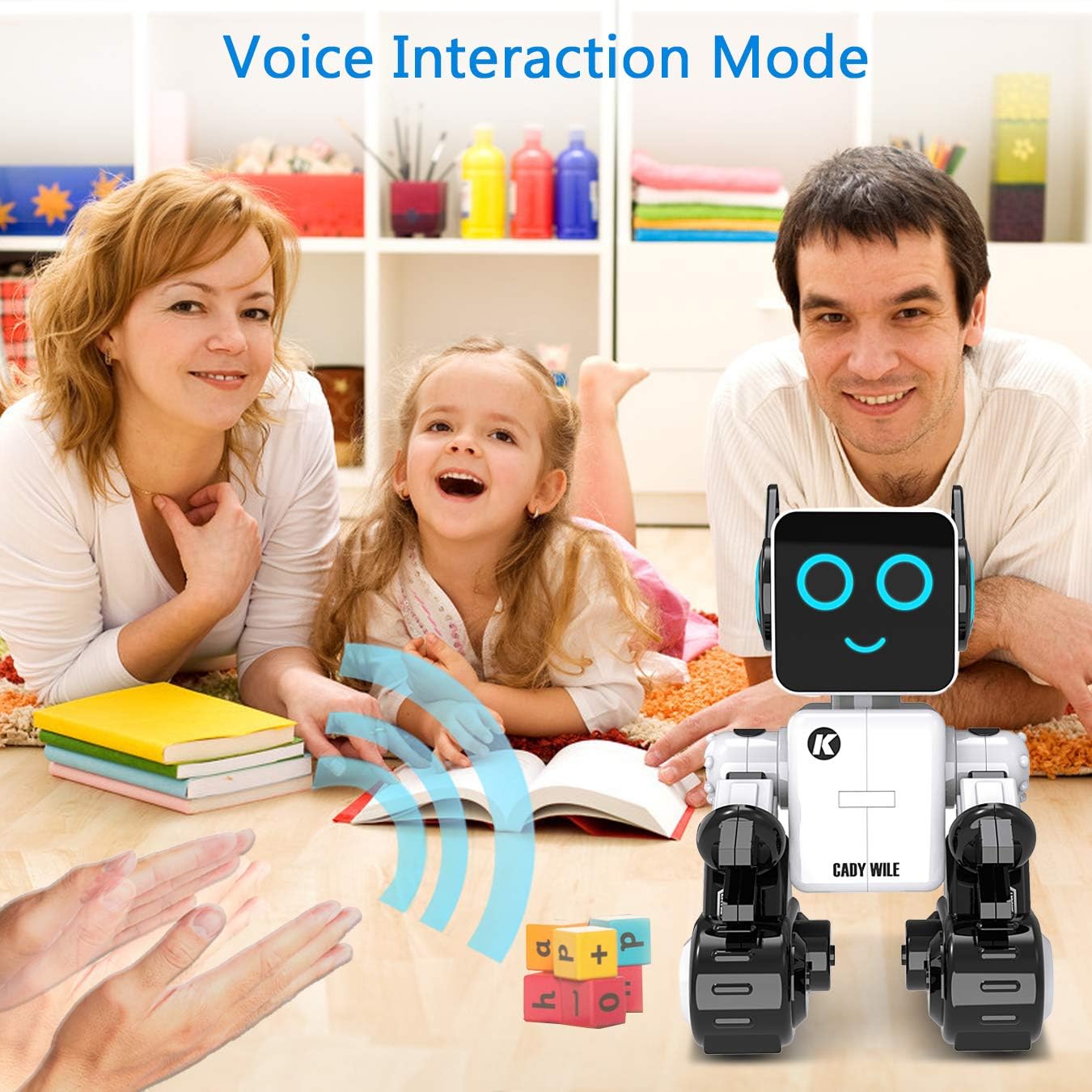 Cady Wile Smart RC Robot Toys pour enfants avec exercice et contrôle comportemental, jouets robots avec Gehen, Tanzen, Singen, Sprechen und Übertragen von Gegenständen, Robotik programmable intelligent (blanc)