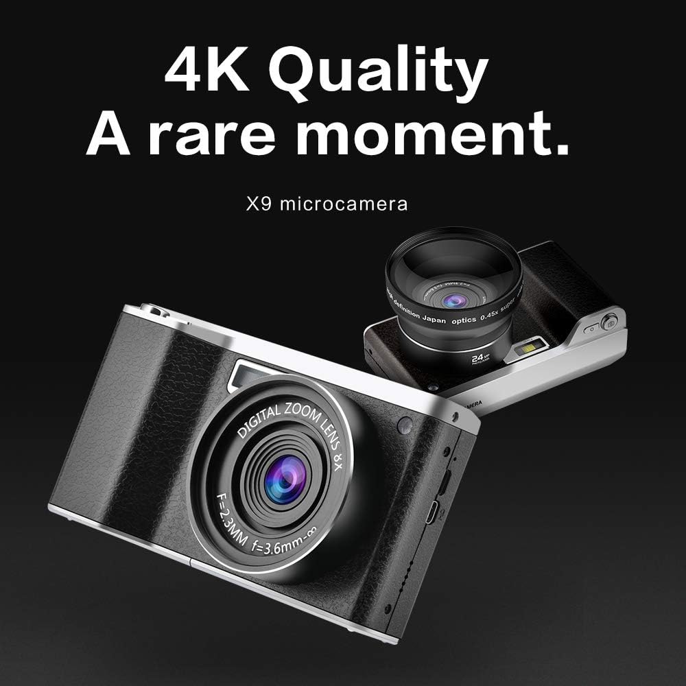 CamKing Digitalkamera 24MP FHD 1080P Kompaktkamera für Rucksacktouren mit 4,0-Zoll-LCD-Touchscreen 8X Digitalzoom-Weitwinkelobjektiv min. Kamera für Fotografie 32 GB SD-Karte enthalten