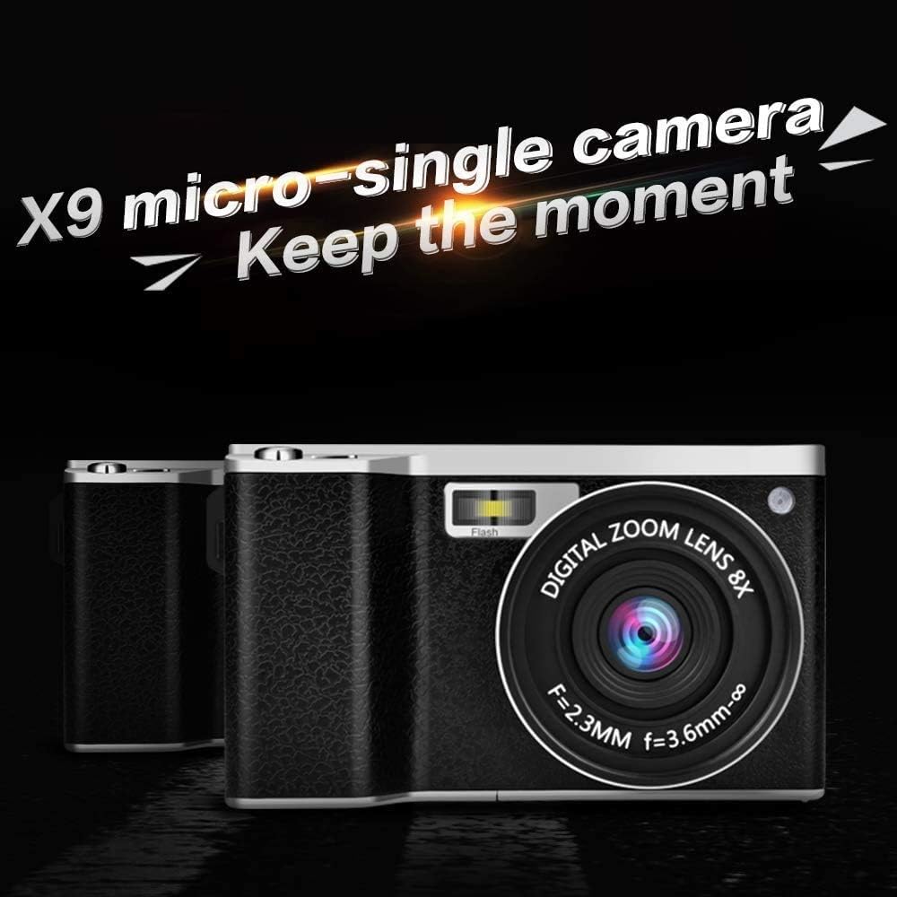 CamKing Digitalkamera 24MP FHD 1080P Kompaktkamera für Rucksacktouren mit 4,0-Zoll-LCD-Touchscreen 8X Digitalzoom-Weitwinkelobjektiv min. Kamera für Fotografie 32 GB SD-Karte enthalten