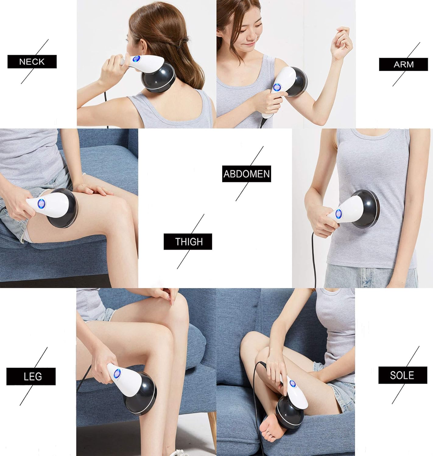Asopal Appareil de massage anti-cellulite pour les mains, Machine de modelage du corps, Appareil de massage électrique, Perte de poids, Traitement de la cellulite avec 4 bâtons de massage