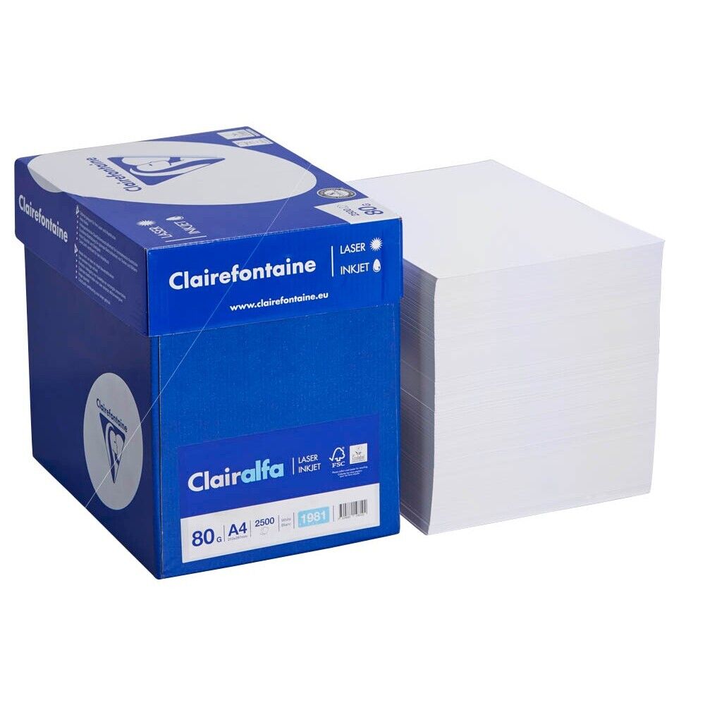 2500 X Clairefontaine Kopierpapier Maxi-Box Laser 2800 DIN A4 80 g/qm 2.500 Blatt