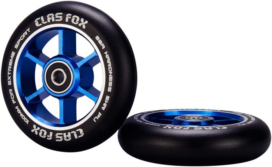 CLAS FOX Pro Stunt Scooter Rollen Roller Räder Wheels 100mm EIN Paar mit ABEC-9 Kugellager CNC Metallkern(2 stücke)