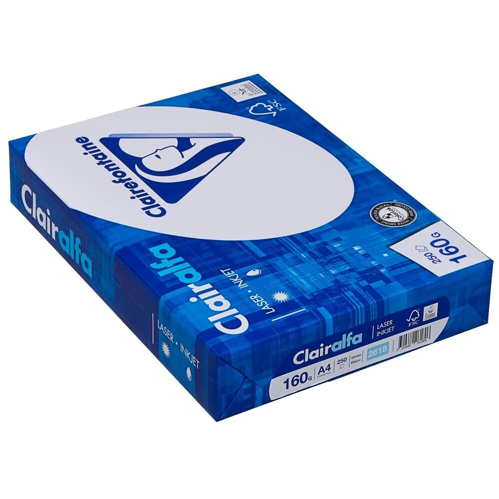6 X Clairefontaine Clairalfa Druckerpapier A4 1500 Blatt gesamt, 160g/qm