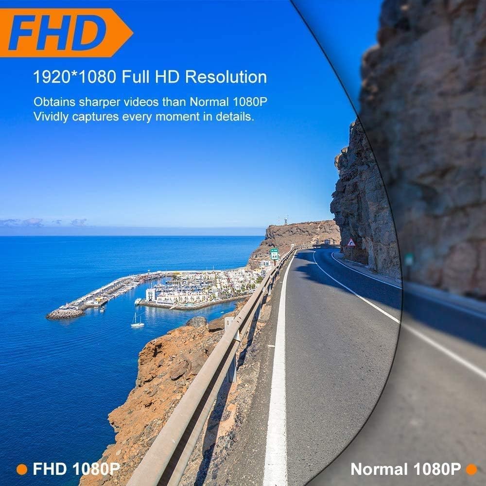 Claoner Dashcams für Autos vorher und nachher, 1080P Full HD Dashcam, Dual Dashcam mit F1.8 Nachtsicht, 170° Ansicht, 3 Zoll IPS-Bildschirm, Dashcams für Autos, Loop-Aufnahme, G-Sensor, Parkmonitor