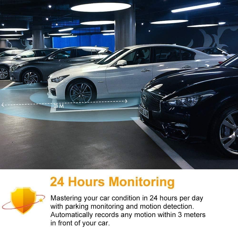 Claoner Dashcams für Autos vorher und nachher, 1080P Full HD Dashcam, Dual Dashcam mit F1.8 Nachtsicht, 170° Ansicht, 3 Zoll IPS-Bildschirm, Dashcams für Autos, Loop-Aufnahme, G-Sensor, Parkmonitor