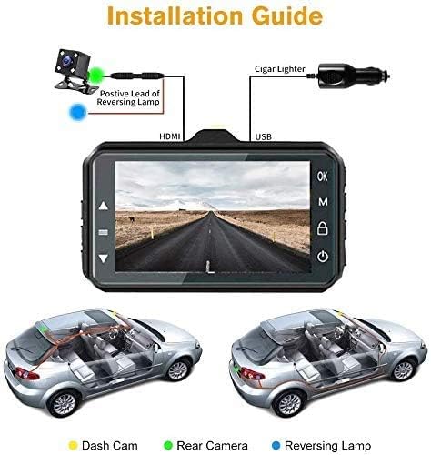 Claoner Dashcams für Autos vorher und nachher, 1080P Full HD Dashcam, Dual Dashcam mit F1.8 Nachtsicht, 170° Ansicht, 3 Zoll IPS-Bildschirm, Dashcams für Autos, Loop-Aufnahme, G-Sensor, Parkmonitor