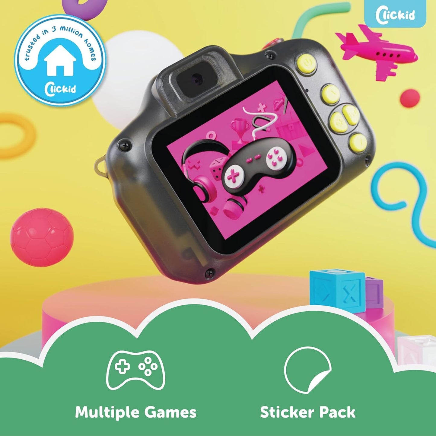 ClicKid CAM10, Fotokamera für Kinder, Dual‑Lens, 8× Zoom, 32 GB,