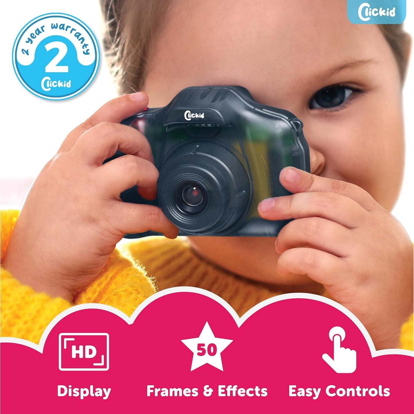 ClicKid CAM10, Fotokamera für Kinder, Dual‑Lens, 8× Zoom, 32 GB,