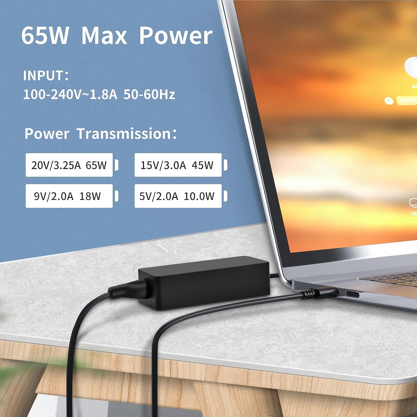 Cnamszou 65W USB C Netzteil PD Ladegerät Laptop für Lenovo ThinkPad Huawei Matebook