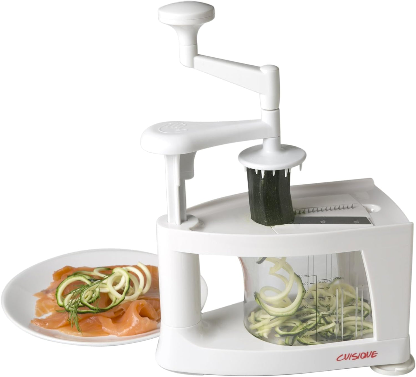 Cuisique Premium-Spiralschneider, Gemüseschneider vielseitiger 8-in-1-Lebensmittelschneider (weiß)