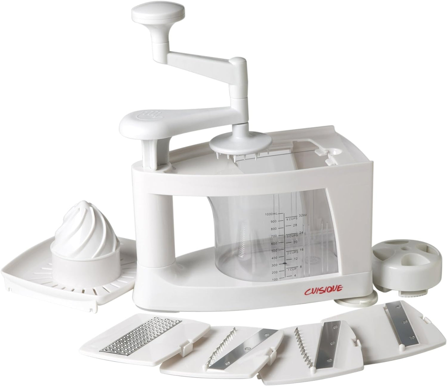 Cuisique Premium-Spiralschneider, Gemüseschneider vielseitiger 8-in-1-Lebensmittelschneider (weiß)