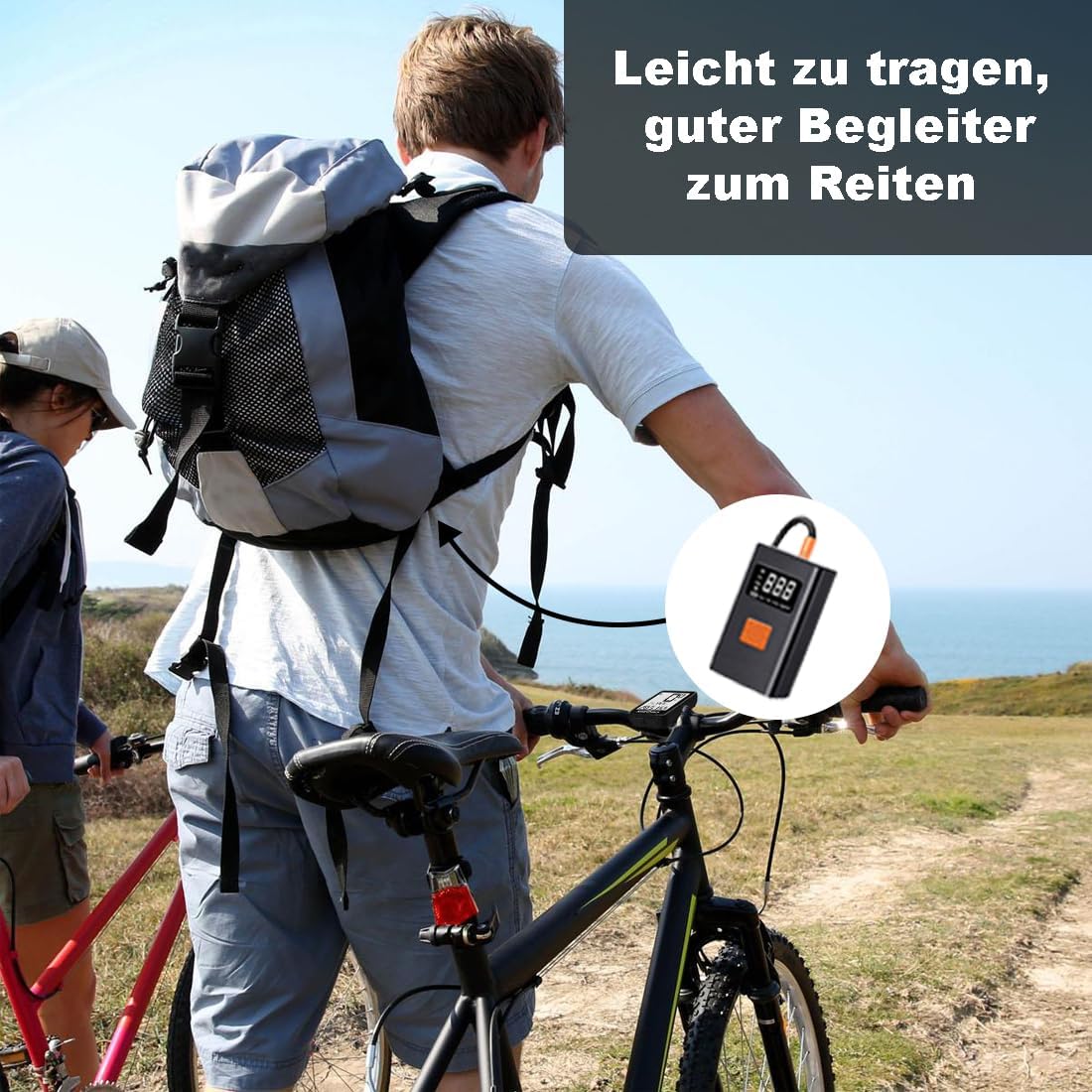 Tragbarer Luftkompressor Mini Reifenpumpe 12V 2000mAh 150PSI Luftpumpe