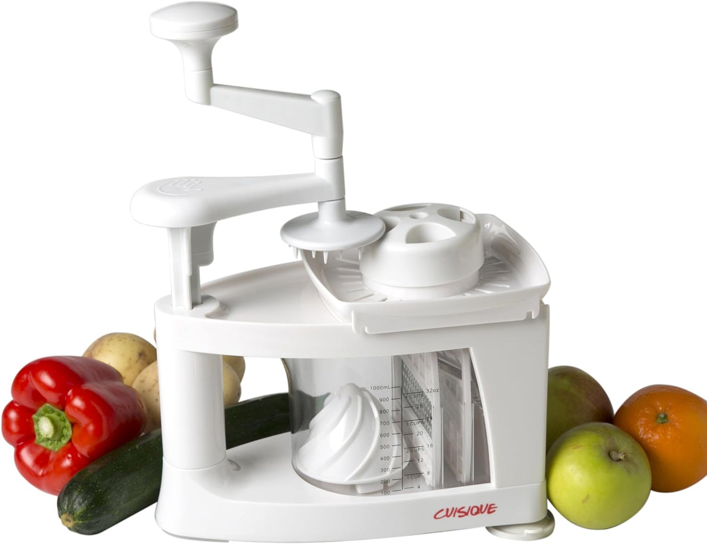 Cuisique Premium-Spiralschneider, Gemüseschneider vielseitiger 8-in-1-Lebensmittelschneider (weiß)