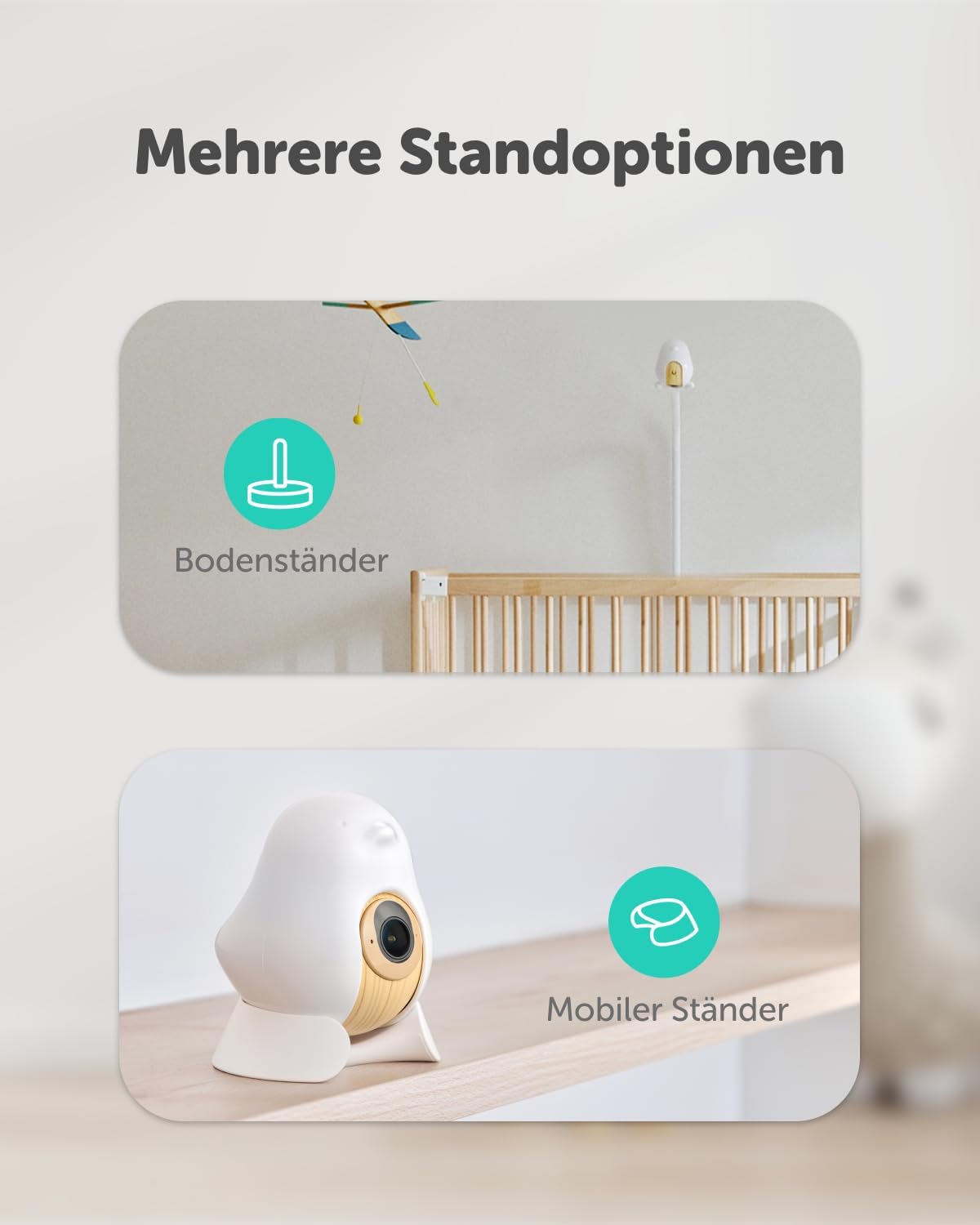 CuboAi Smart Baby Monitor 3, 2,5K QHD WLAN-Babykamera mit Nachtsicht & App,