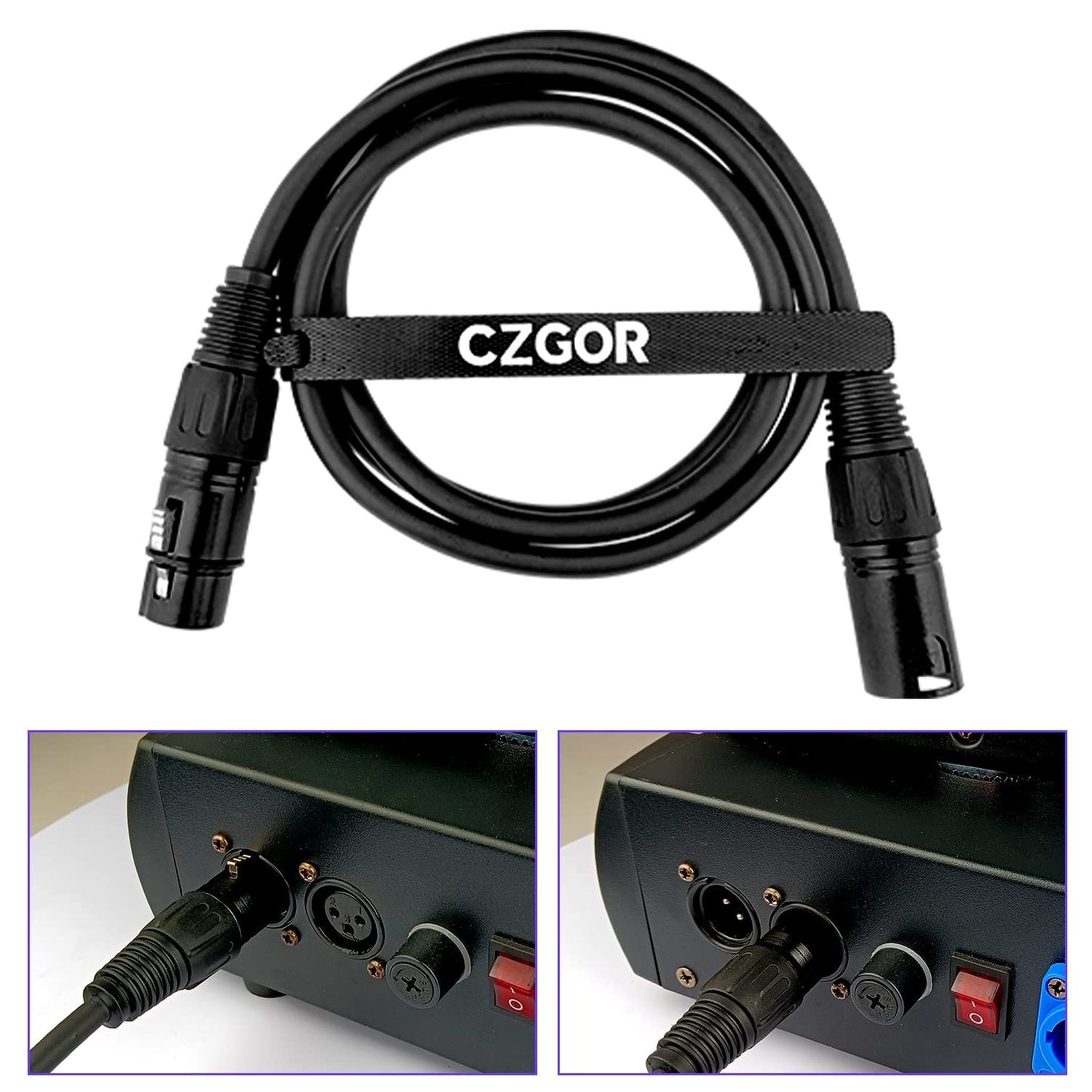 DMX Kabel 1.2M 6 Stück, Flexibles 3-Pin Signal XLR Männchen zu Weibchen DMX Kabeldraht