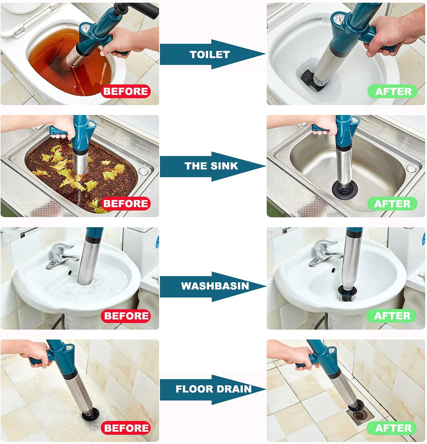 Toilettenkolben Hochdruck-Luftabfluss-Blasterpistole, Air Drain Blaster
