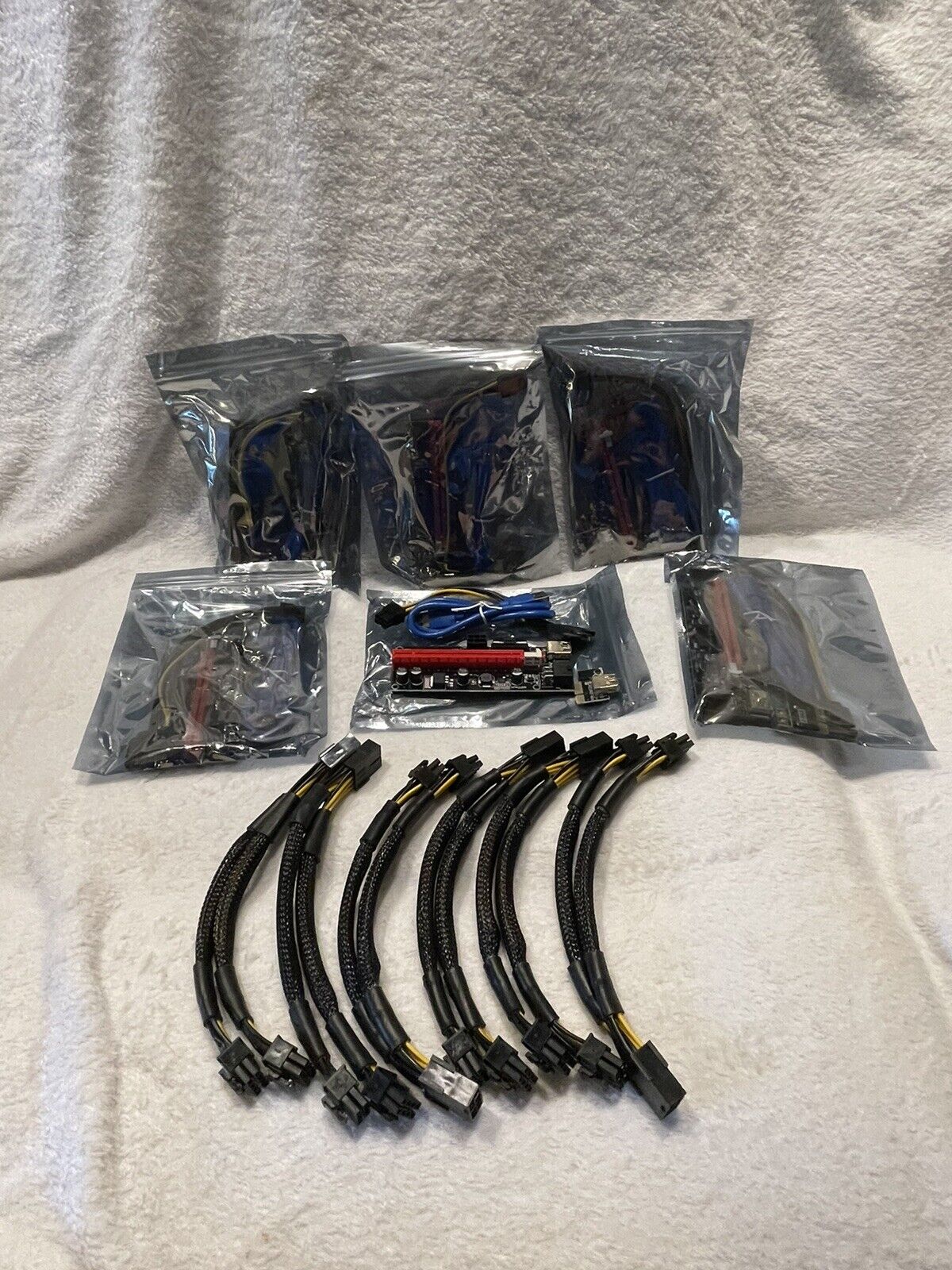 6 X PCE164P-N08 VER009S PCI-E 1X bis 16x Riserkarte 6 Pin für Grafikkarte/Grafik 6 Kits