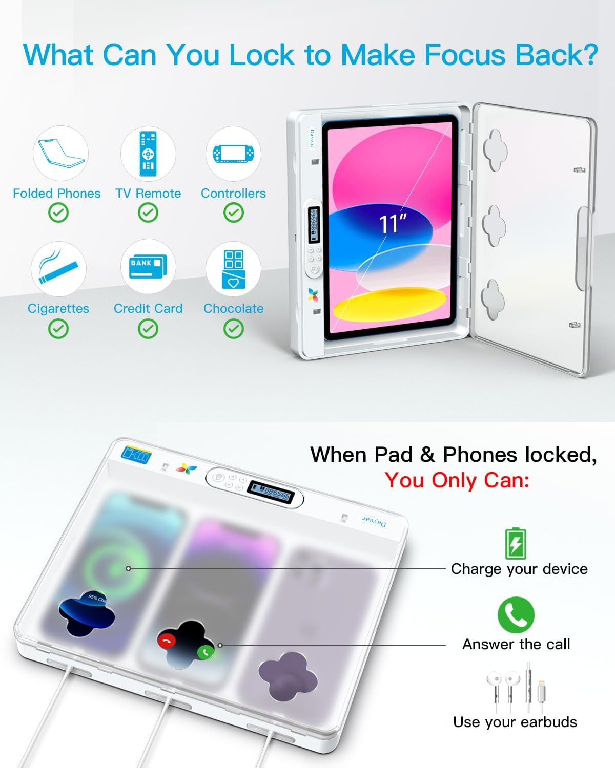 Dayear Telefon/Pad Handy Gefängnis, Handy Timer Lock Box für Phone/iPad/Tablet/TV Controller