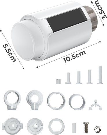 2 X DEERFAMY Smartes Heizkörperthermostat,APP-Fernbedienung, Temperatureinstellung, Digitaler