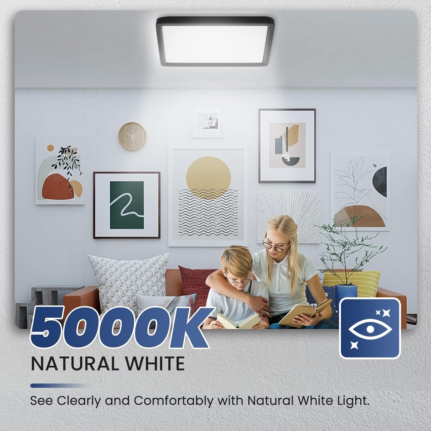 DoRight Led-Deckenleuchte, 36 W, IP44, wasserdicht, vierkant 30cm schwarz,